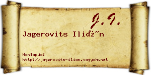 Jagerovits Ilián névjegykártya
